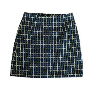 Anthropology Hutch Plaid Mini Skirt‎ size Small textured Christmas holidays